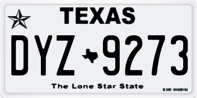 TX license plate DYZ9273