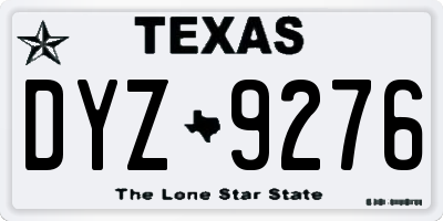 TX license plate DYZ9276