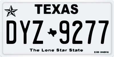 TX license plate DYZ9277
