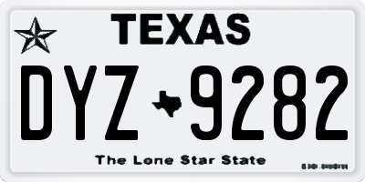TX license plate DYZ9282