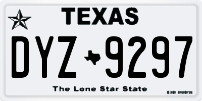 TX license plate DYZ9297
