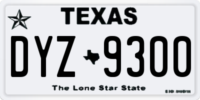 TX license plate DYZ9300