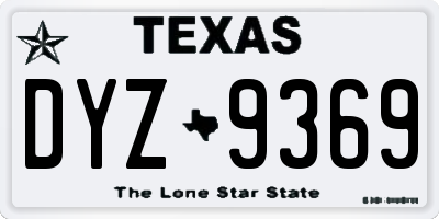 TX license plate DYZ9369