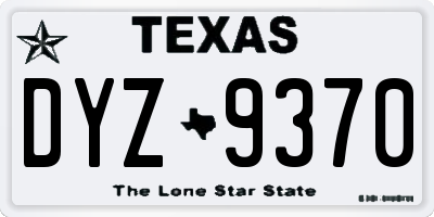 TX license plate DYZ9370