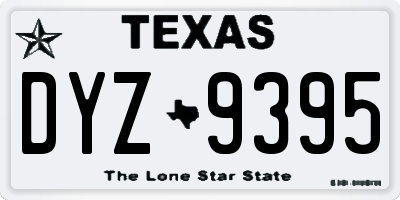 TX license plate DYZ9395