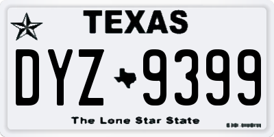 TX license plate DYZ9399