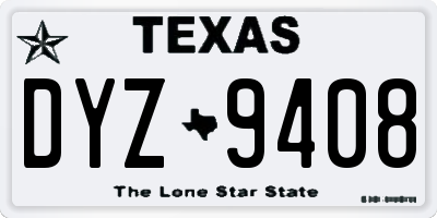 TX license plate DYZ9408