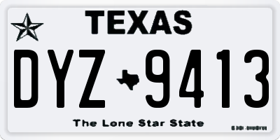 TX license plate DYZ9413