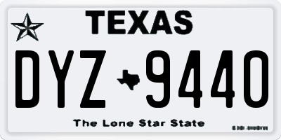 TX license plate DYZ9440