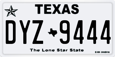 TX license plate DYZ9444