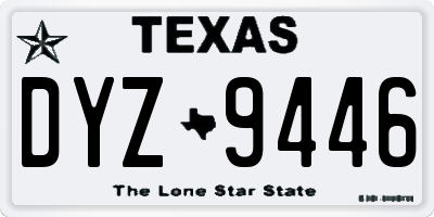 TX license plate DYZ9446