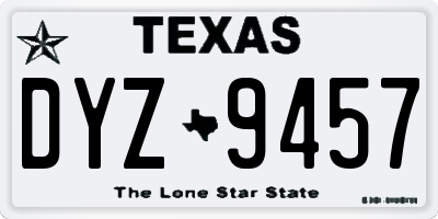 TX license plate DYZ9457