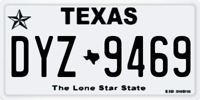 TX license plate DYZ9469