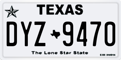 TX license plate DYZ9470