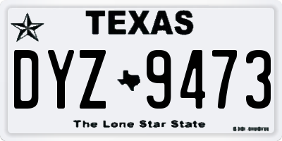 TX license plate DYZ9473