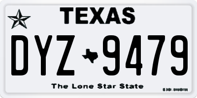 TX license plate DYZ9479