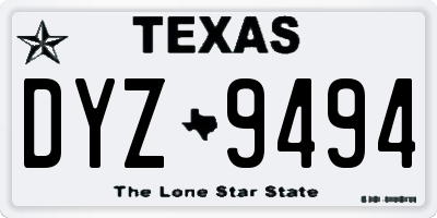 TX license plate DYZ9494