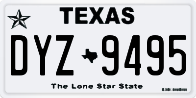 TX license plate DYZ9495