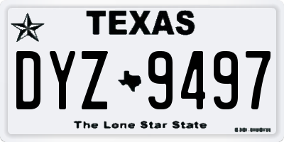 TX license plate DYZ9497