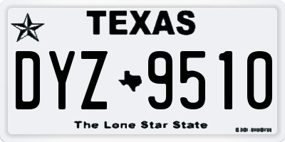 TX license plate DYZ9510