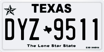 TX license plate DYZ9511