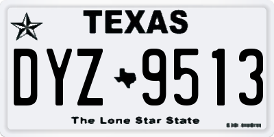 TX license plate DYZ9513