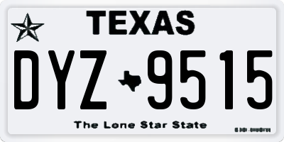 TX license plate DYZ9515
