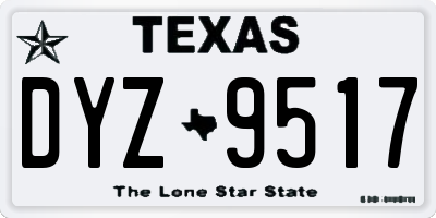 TX license plate DYZ9517