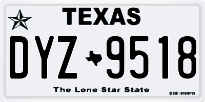 TX license plate DYZ9518