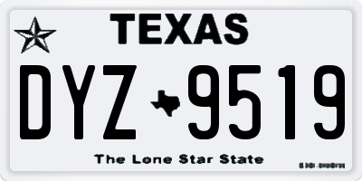 TX license plate DYZ9519