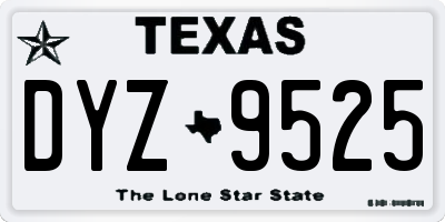 TX license plate DYZ9525