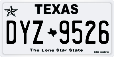 TX license plate DYZ9526