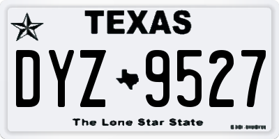 TX license plate DYZ9527