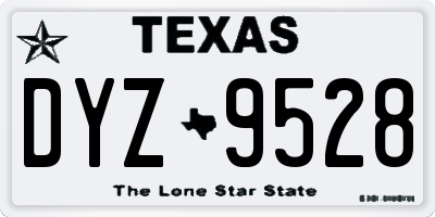 TX license plate DYZ9528