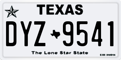 TX license plate DYZ9541