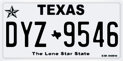 TX license plate DYZ9546