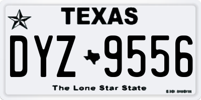 TX license plate DYZ9556