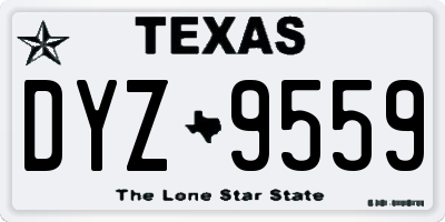 TX license plate DYZ9559
