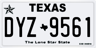 TX license plate DYZ9561