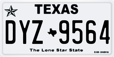 TX license plate DYZ9564