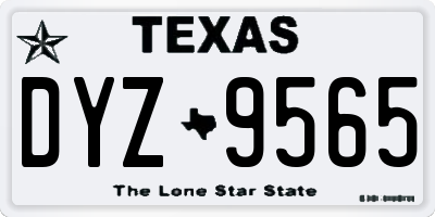 TX license plate DYZ9565