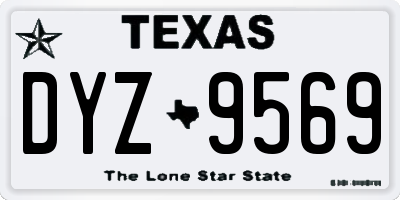 TX license plate DYZ9569