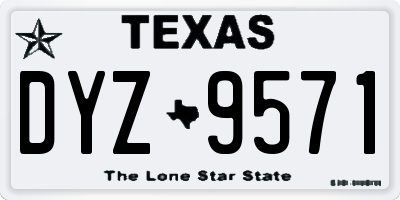 TX license plate DYZ9571