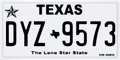 TX license plate DYZ9573