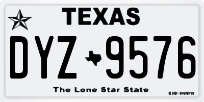 TX license plate DYZ9576