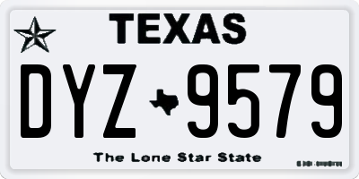 TX license plate DYZ9579