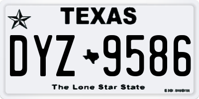 TX license plate DYZ9586