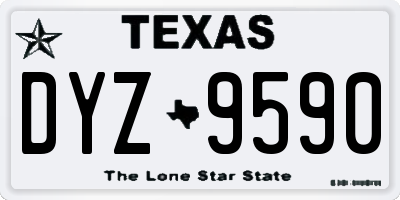 TX license plate DYZ9590