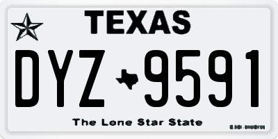 TX license plate DYZ9591