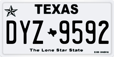 TX license plate DYZ9592